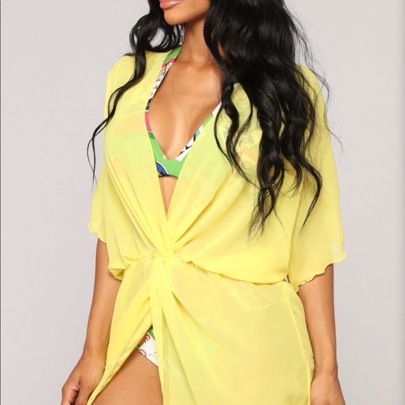 Fashion Nova Allure To The Eye Coverup - Yellow - Picture 2 of 4